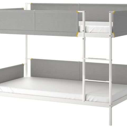 Bunk bed, white/light grey,90x200 cm