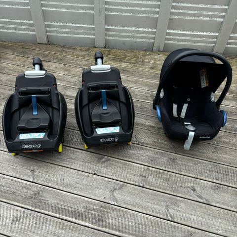 Maxi-cosi bilstol og 2 stk baser med isofix selges