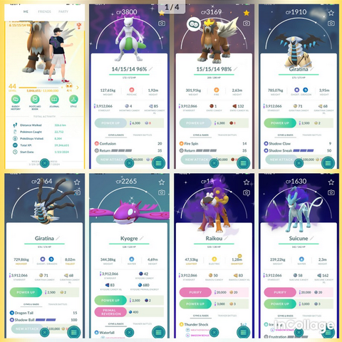 Pokemon go bruker lv 44, 283 legendary, 295 shiny