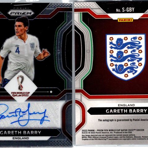 Gareth Barry - World Cup Prizm 2022 - Auto