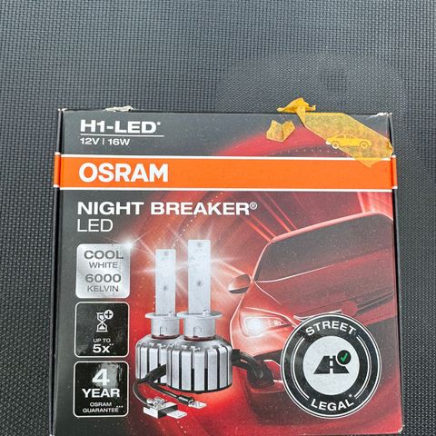 Helt ny og uåpnet H1 Led Osram Night Breaker