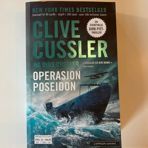 Clive Cussler sin  «Operasjon Poseidon», pocket utgave.