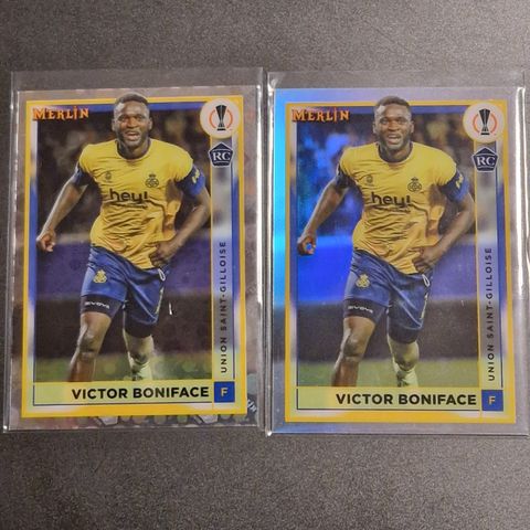 Victor Boniface RC Refractor Parallell x 2 stk Topps Merlin 2023