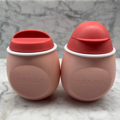 BEABA Babyflaskesett Babysqueez smoothie / yogurt / babymatpose 2 in 1 🍓 🍒