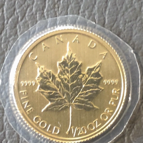 Gullmynt/gullmynter. 1/20 Oz Maple Leaf 2014.