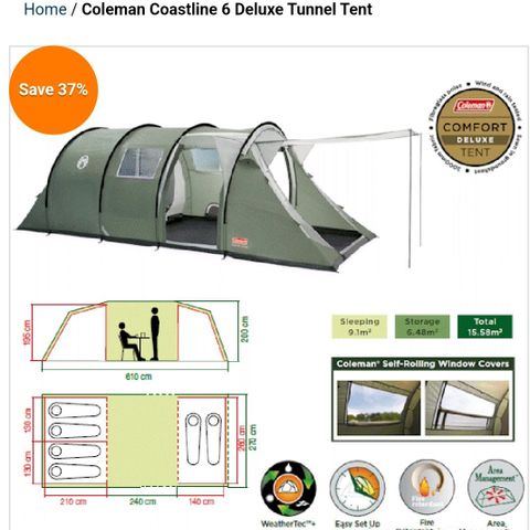 Coleman Coastline Deluxe 6-mannstelt