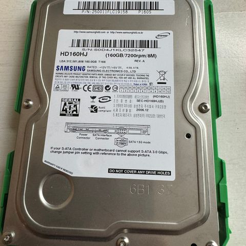 Samsung 3,5" Disk 160GB 7200Rpm