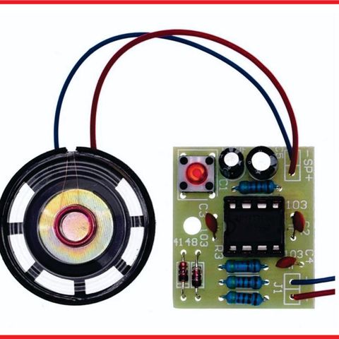 Dørklokke Signalgiver NE555 timer krets DIY Alarm signal lyd B.sett el. ferdig