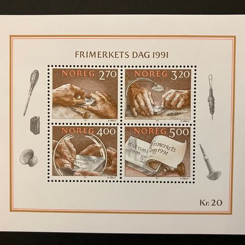 Frimerker NORGE 1991 Postfriskt miniark