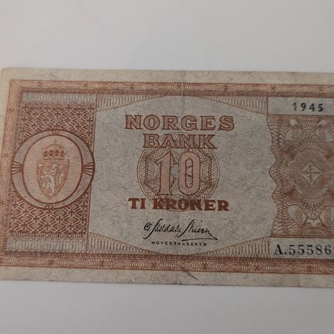 10 krone seddel 1945 (A)