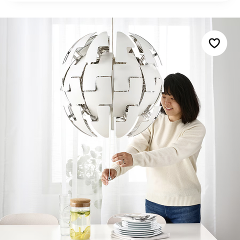 IKEA PS 2014 taklampe, 52 cm, hvit og sølv