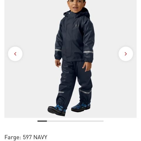 Helly Hansen foret regntøy str 134