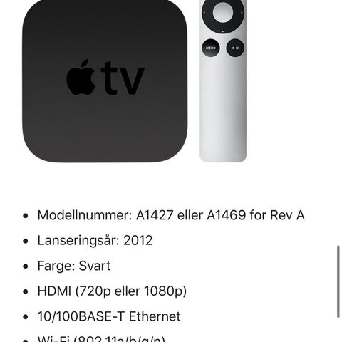 APPLE tv A1469