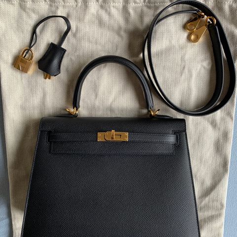 Hermes Kelly 25 black/gold