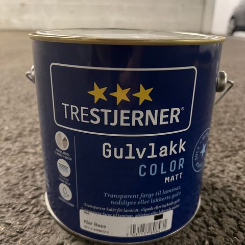 Trestjener  gulvlakk . Farge 2103- Never .