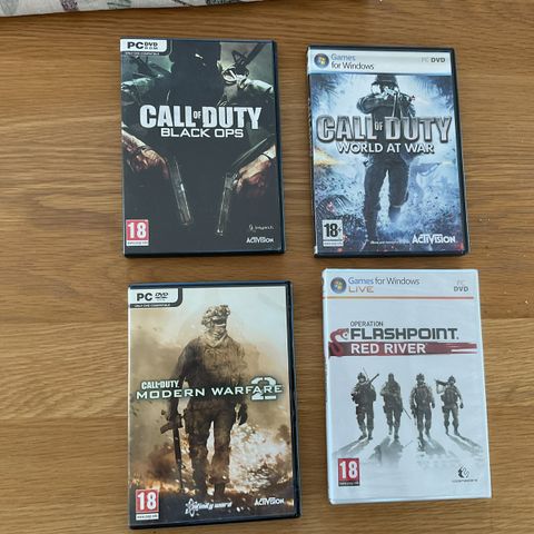 Call of duty  (3 stk) og flashpoint red river selges