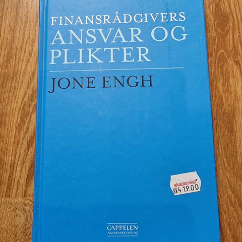 Jone Engh - Finansrådgivers ansvar og plikter