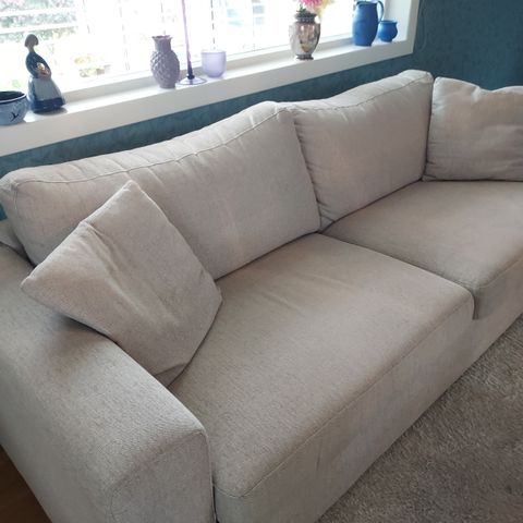 3-seter sofa, lys beige