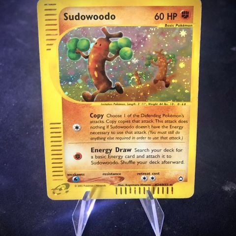 Pokemon TCG Sudowoodo H24/H32 Holo med Flott Swirl - Aquapolis