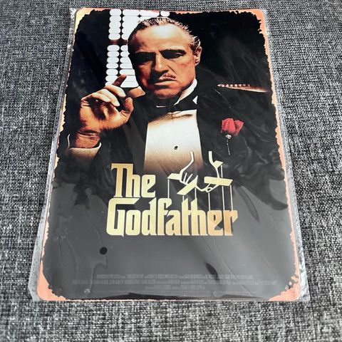 HELT NYTT THE GODFATHER DEKORASJONSSKILT I ALUMINIUM, 30x20 cm