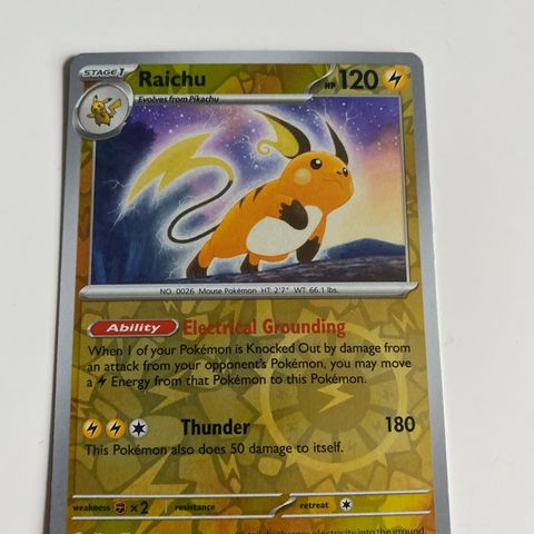 Raichu 019/091 Pokemon Kort