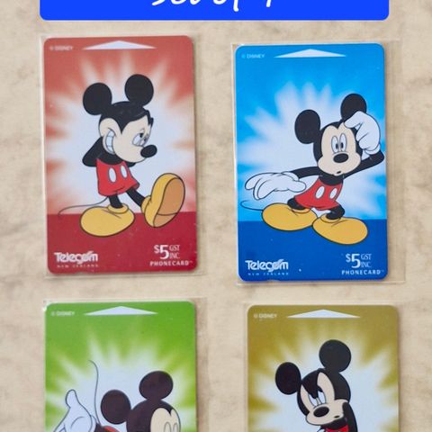 Telekort: Mickey Mouse Part 5 [ set of 4]