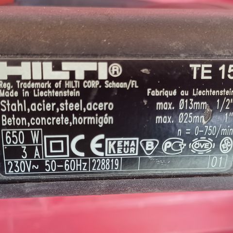 Borhammer Hilti TE 15