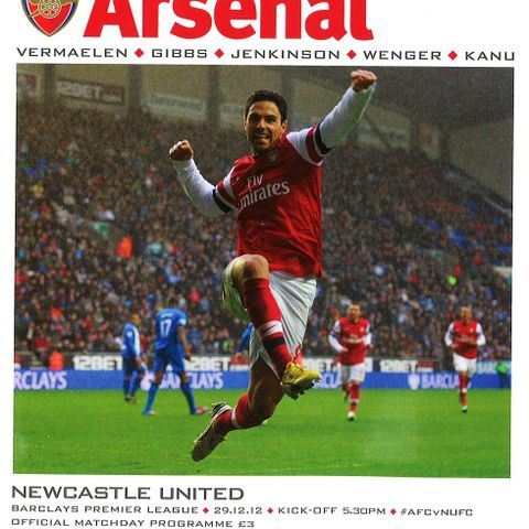 Program Arsenal - Newcastle United (29.12.2012)