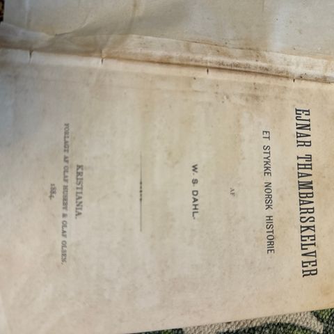 ANTIKVARIATISK BOK FRA 1884 / ET STYKKE NORSK HISTORIE