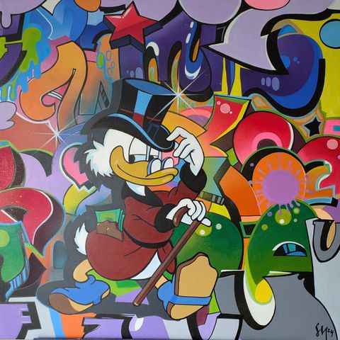 "Scrooge McDuck" originalt maleri