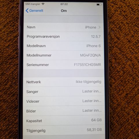 Iphone 6, 64GB, 97% batteri