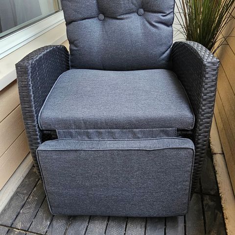 Hvilestol/utestol/solstol/hagestol/lounge stol med recliner