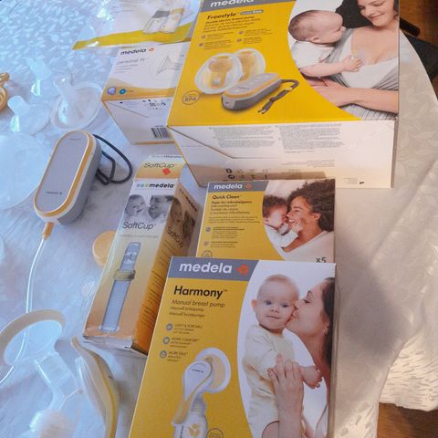 Medela Freestyle dobbel elektrisk brystpumpe,Harmony Flex Manuell Brystpumpe