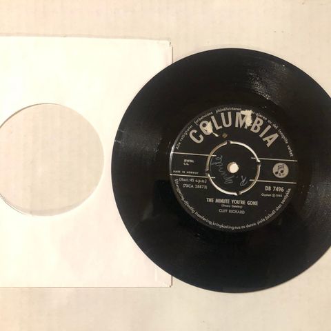 CLIFF RICHARD / THE MINUTE YOU'RE GONE / 7" VINYL SINGLE