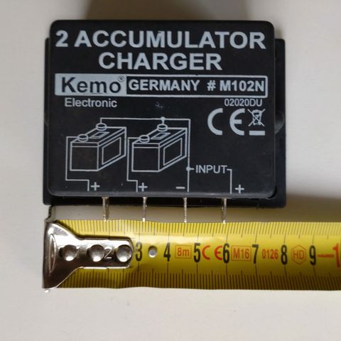 Kemo dobbellader ladeveksler til to batterier 6 - 24 V/DC