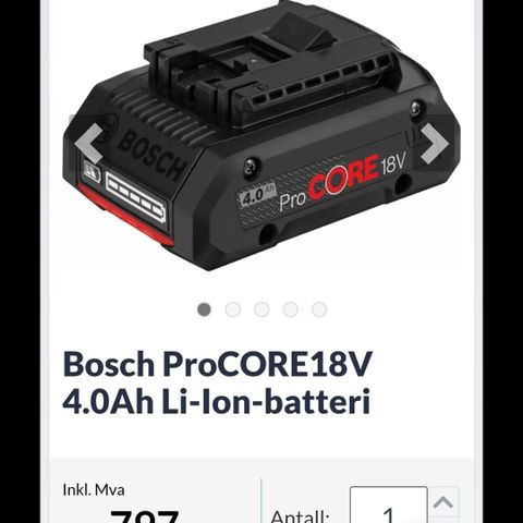 Bosch ProCore batteri ønskes kjøpt