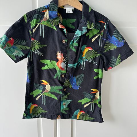 Kortermet skjorte «Hawaii skjorte» med fugler
