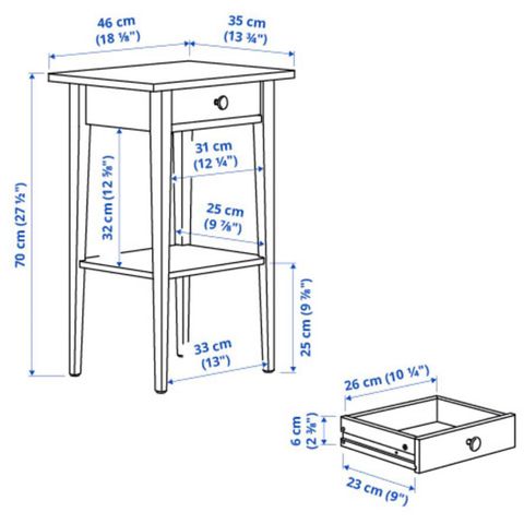 2 stk nattbord Hemnes IKEA