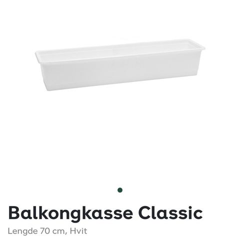 2 stk balkongkasse Classic 70 cm med oppheng