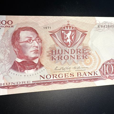100 kr seddel 1971 R serie MEGET PEN (626 AO)