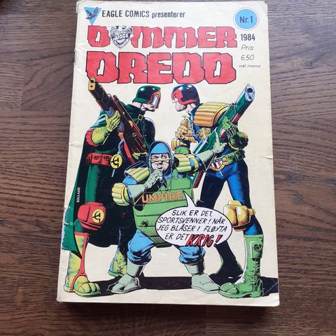 DOMMER DREDD. NORSKE SERIER FRA NR. 1. 1984-1985. 5stk. 150,-