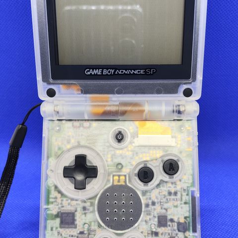 Clear/Black Gameboy Advance SP (Glass Linse-Clicky Trigger Mod) +