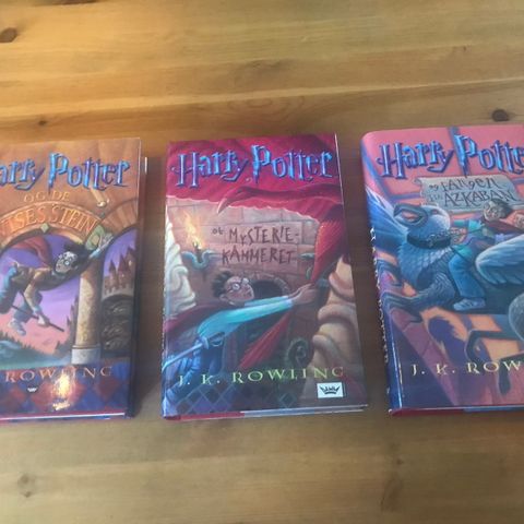 3 stk Harry Potter bøker