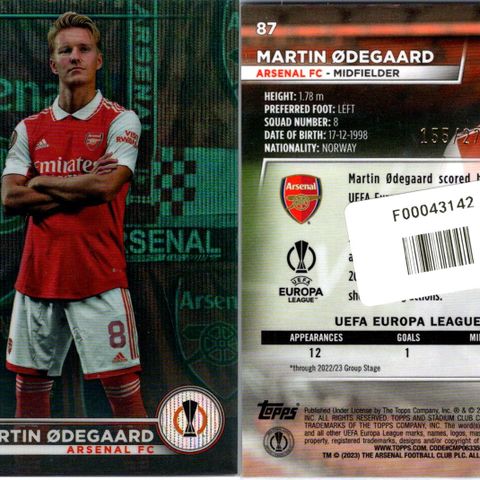 Martin Ødegård - Topps Stadium Club Chrome - 155/275