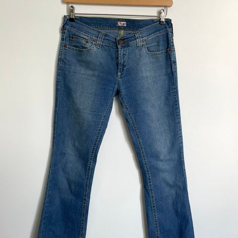 Tynn vintage jeans fra 90-2000 tallet med lavt liv (Y2K)
