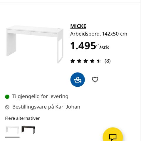 Ikea skrivebord/sminkebord/pult