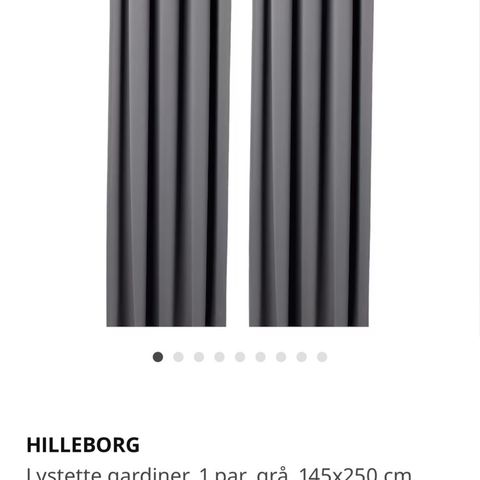 Hilleborg mørkegrå gardiner