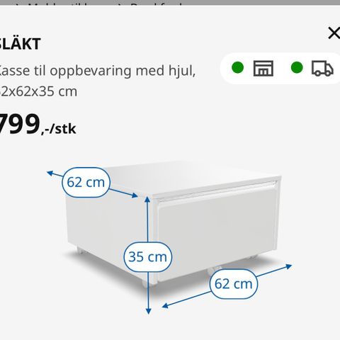 Ikea bord til barn - Oppbevaringsskuff /bord