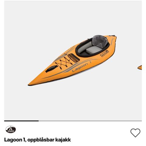 Lagoon oppblåsbar kajakk fra Xxl, brukt 1 gang