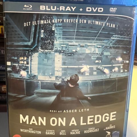 Man on a Ledge. Blu-ray + DVD. Europeisk sone